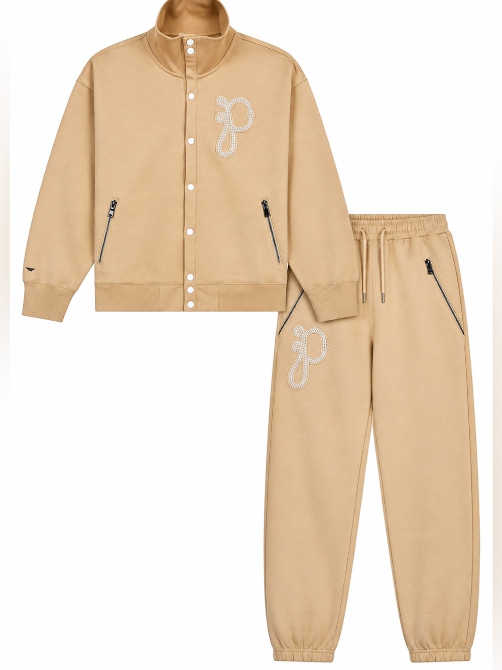 Paper Planes P’s Pearl Sweatsuit Mens 3XL Camel Jay Z Streetwear 2 Piece Set NWT